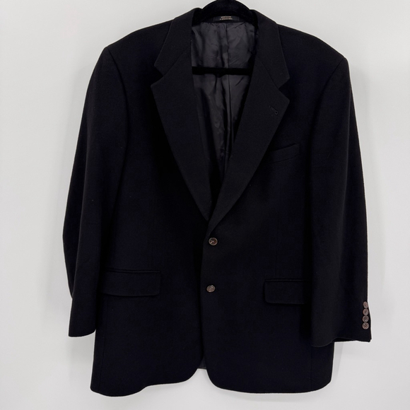 Black Men's Blazer 100% Italian Cashmere Made in the USA Hart Schaffner Marx 44
